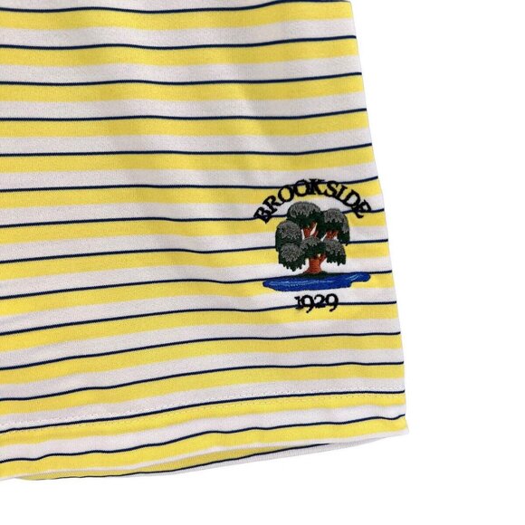 Adidas Mens Golf Polo Size XL Yellow Stripe Brookside Country Club Tournament - Picture 6 of 11